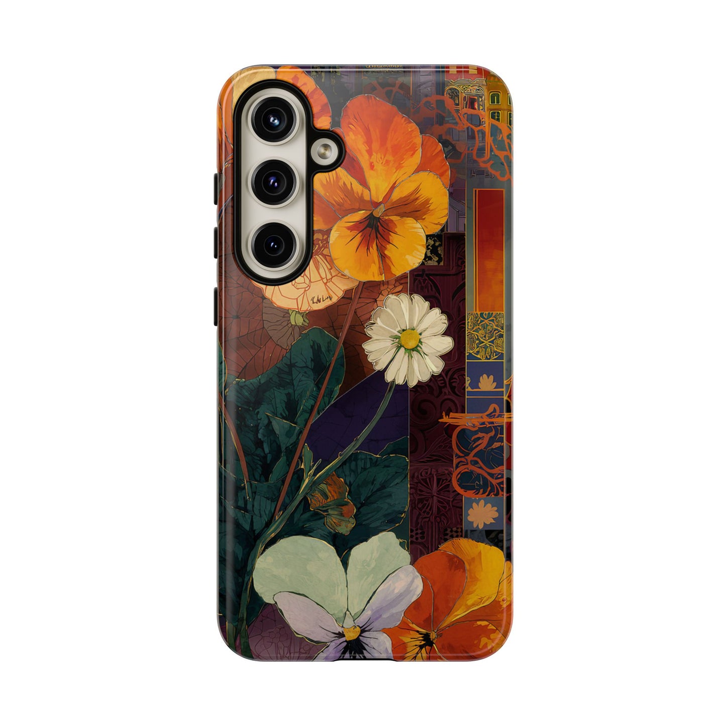 Floral Pansy Tough Phone Case — Vintage Botanical Protection