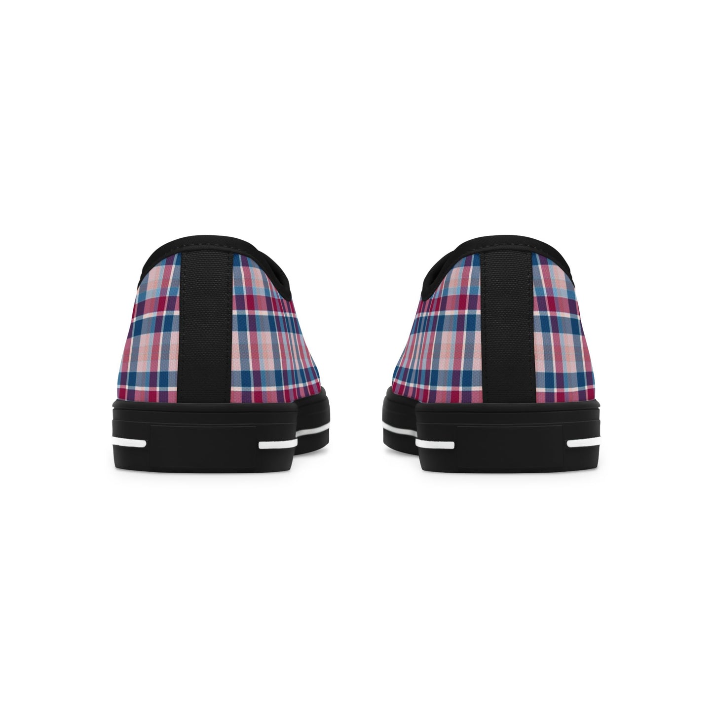 Plaid Low Top Sneakers — Casual Canvas Shoes