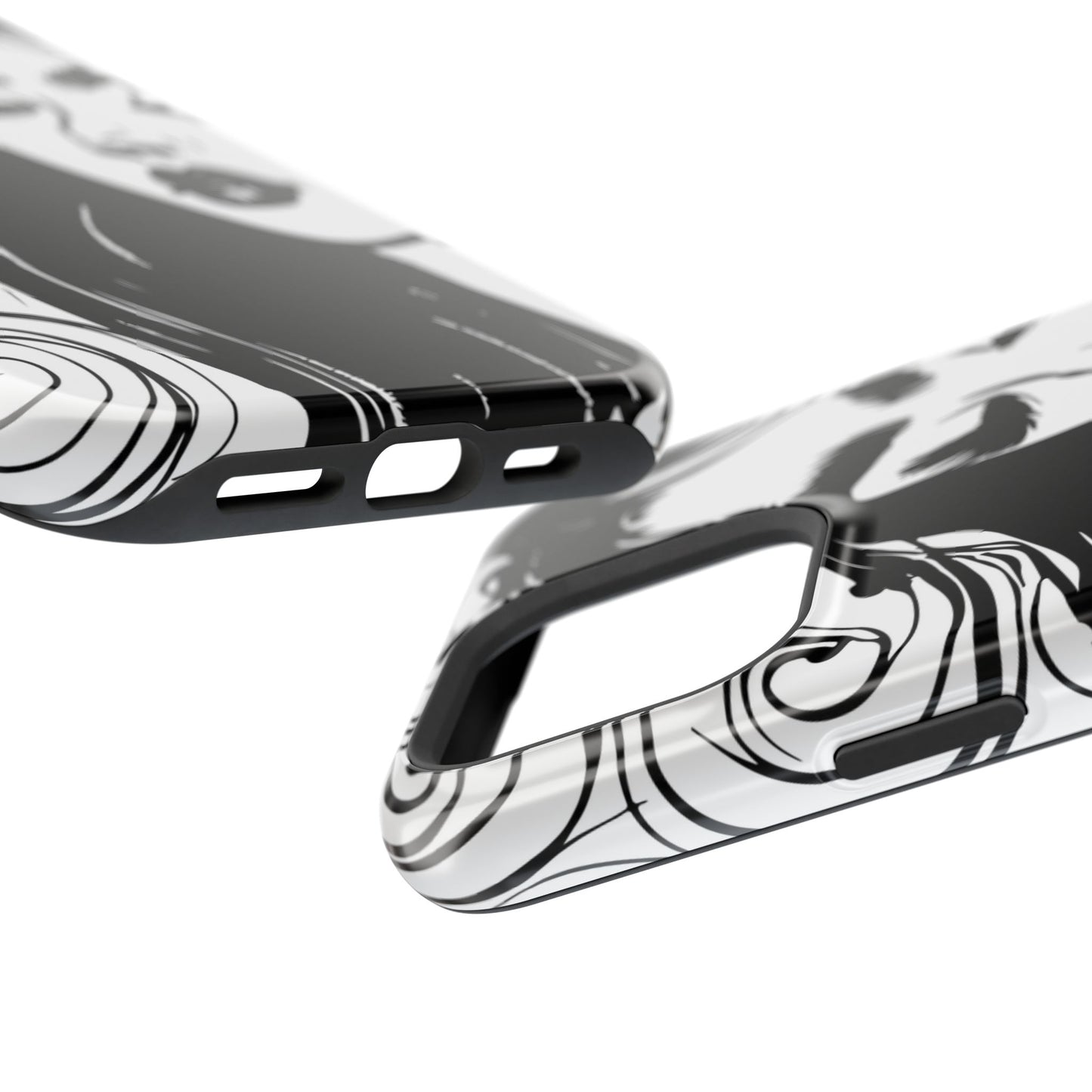 Artistic Black & White Portrait Phone Case — Magnetic Impact-Resistant