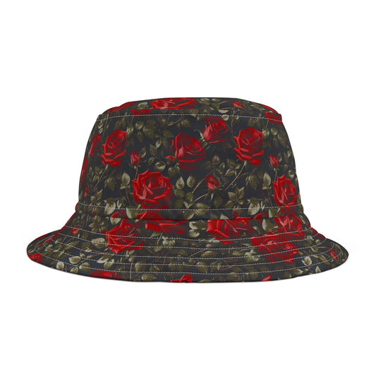 Rose Print Bucket Hat, Floral Bucket Hat, Trendy Summer Hat, Gift for Her, Boho Style Accessory