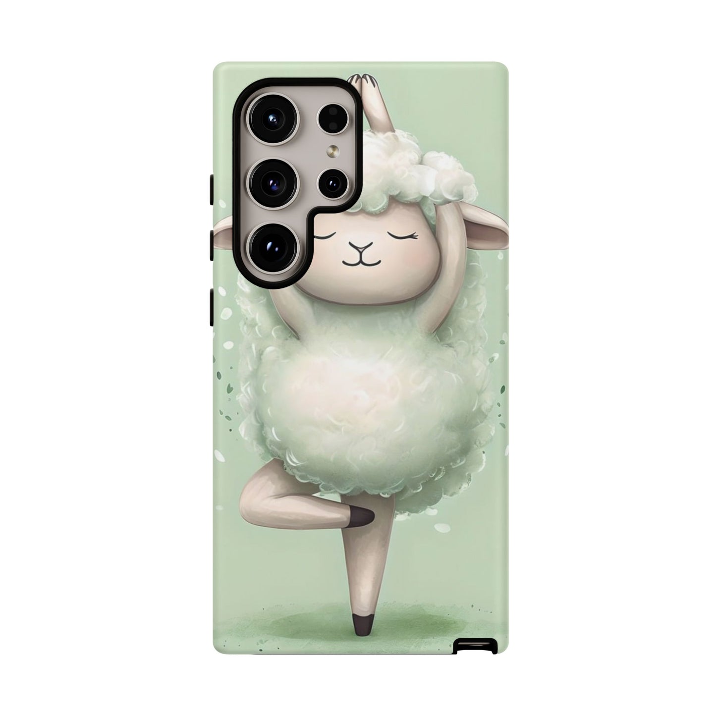 Cute Yoga Sheep Phone Case — Pastel Lamb Ballerina Protective Cover