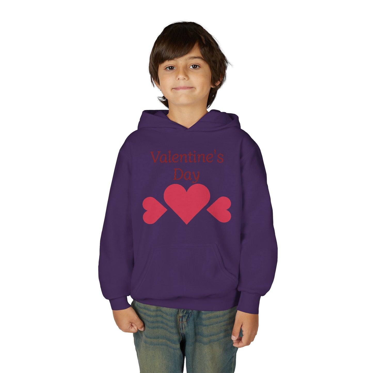 Valentine's Day Kids Hoodie - Pink Heart Trio Youth Sweatshirt