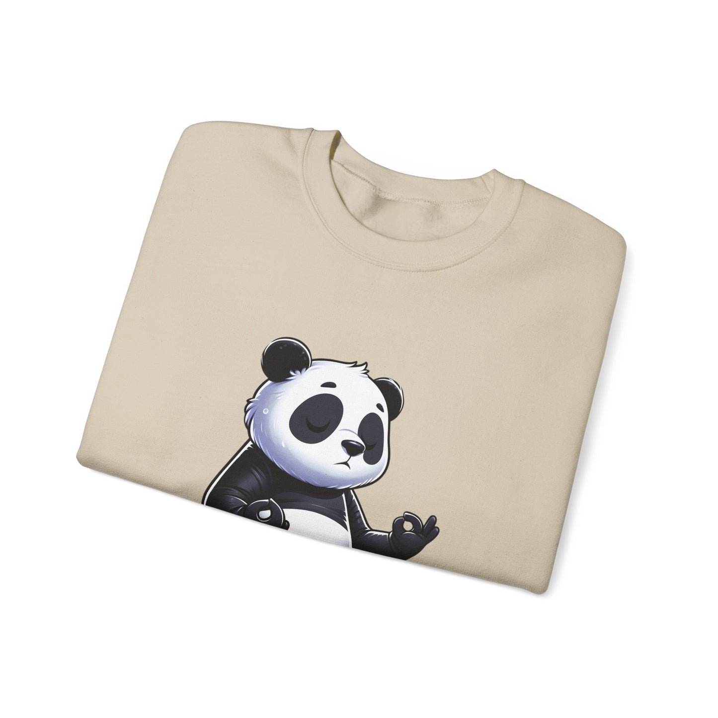 Crewneck Sweatshirt — Meditating Panda Graphic Cozy Pullover