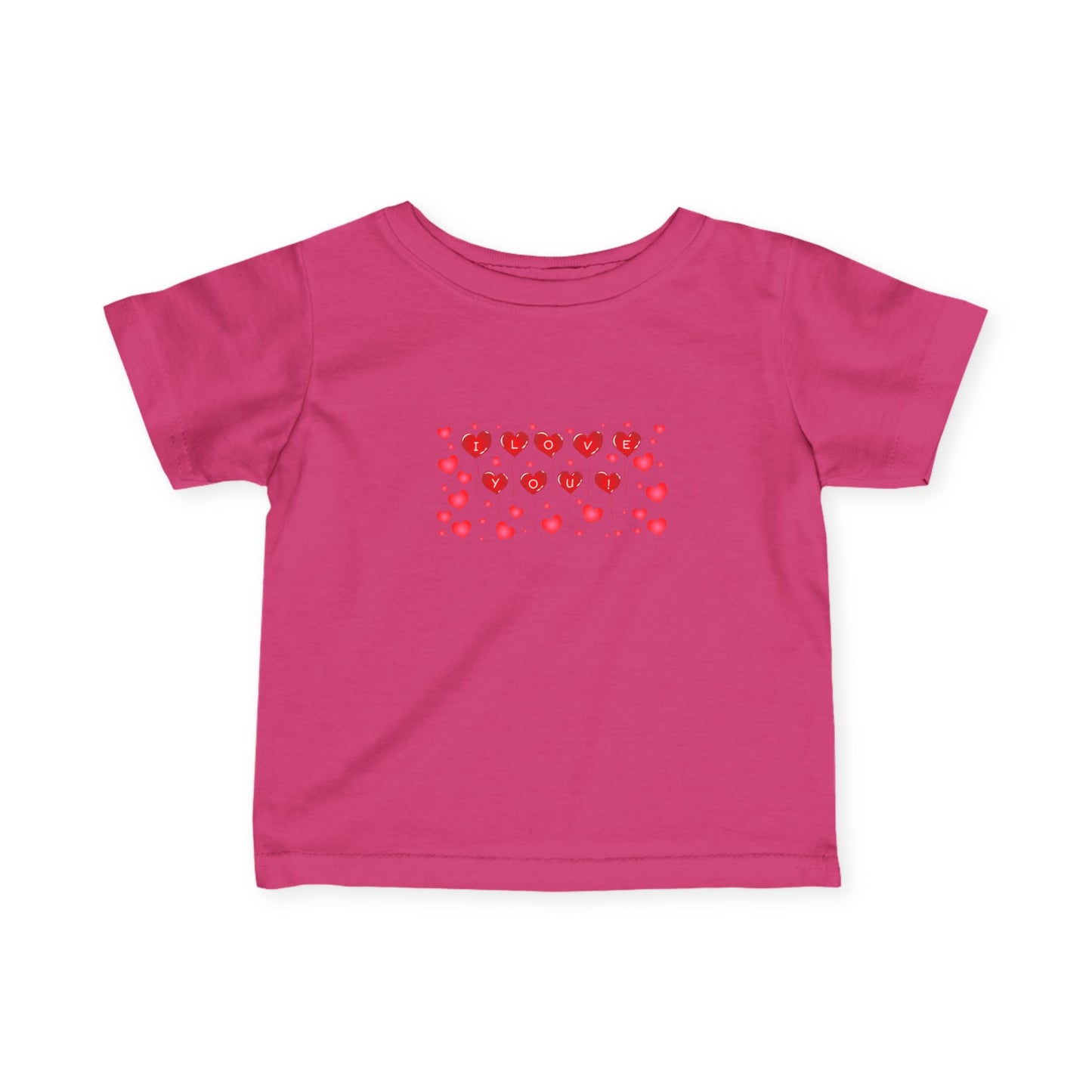 Infant Tee — Red Heart Pattern Baby Shirt (Valentine’s Day)