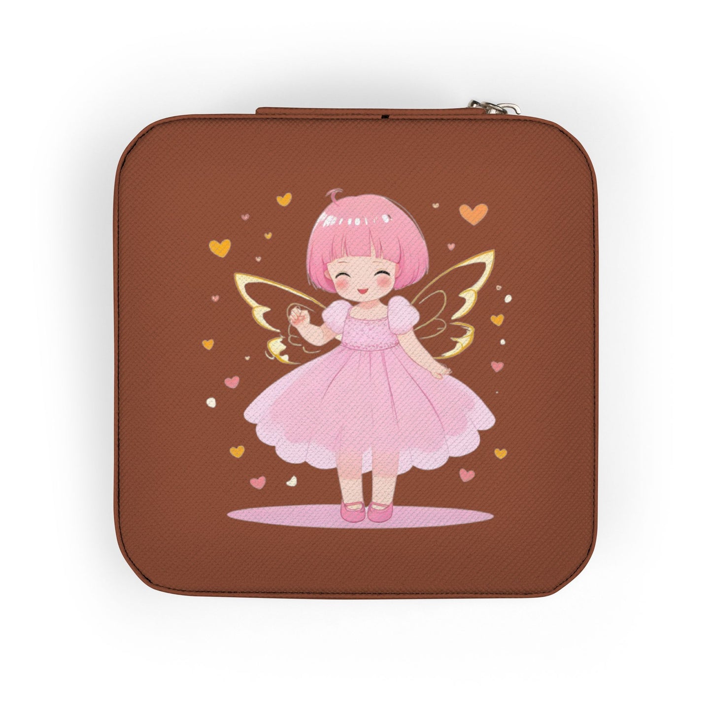 Pink Fairy Jewelry Travel Case — Compact Organizer for Rings, Earrings & Necklaces