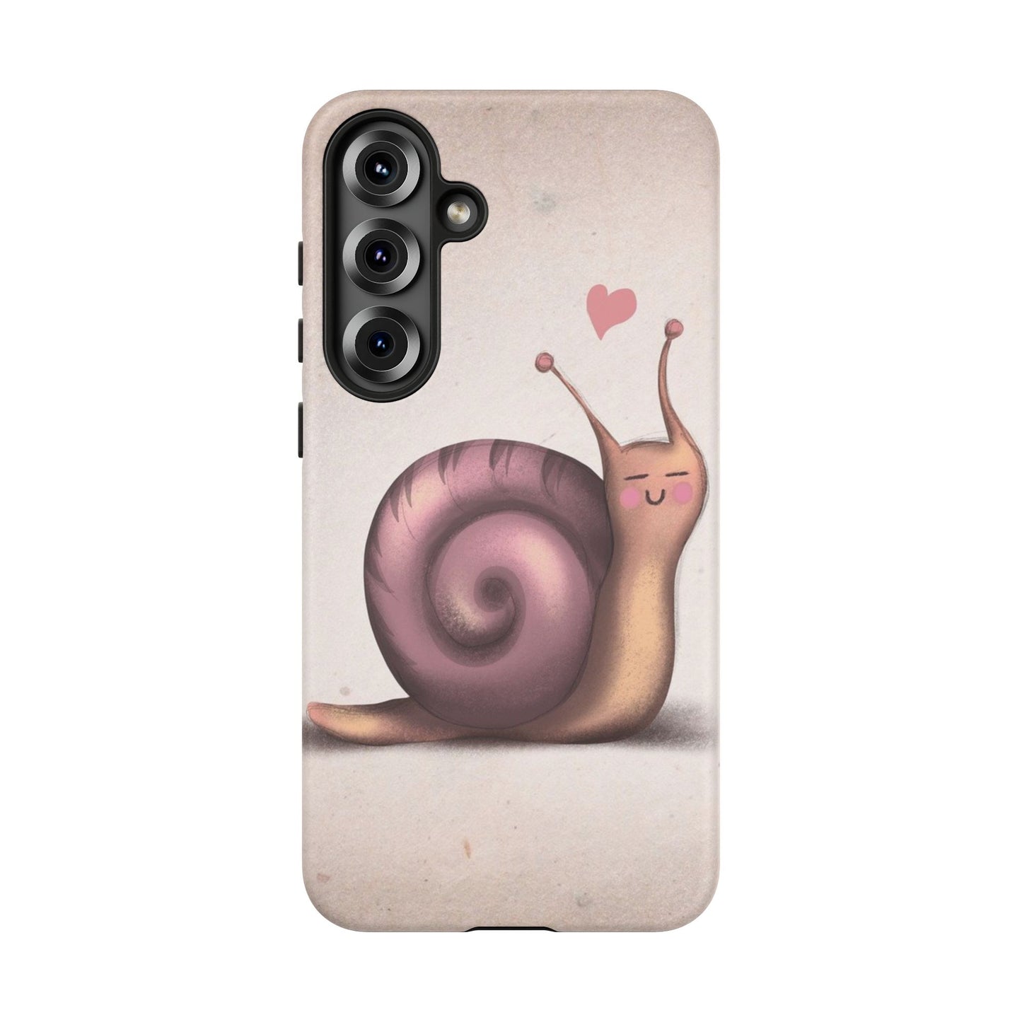 Cute Snail Phone Case — Pink Heart Cartoon Protective iPhone Cover