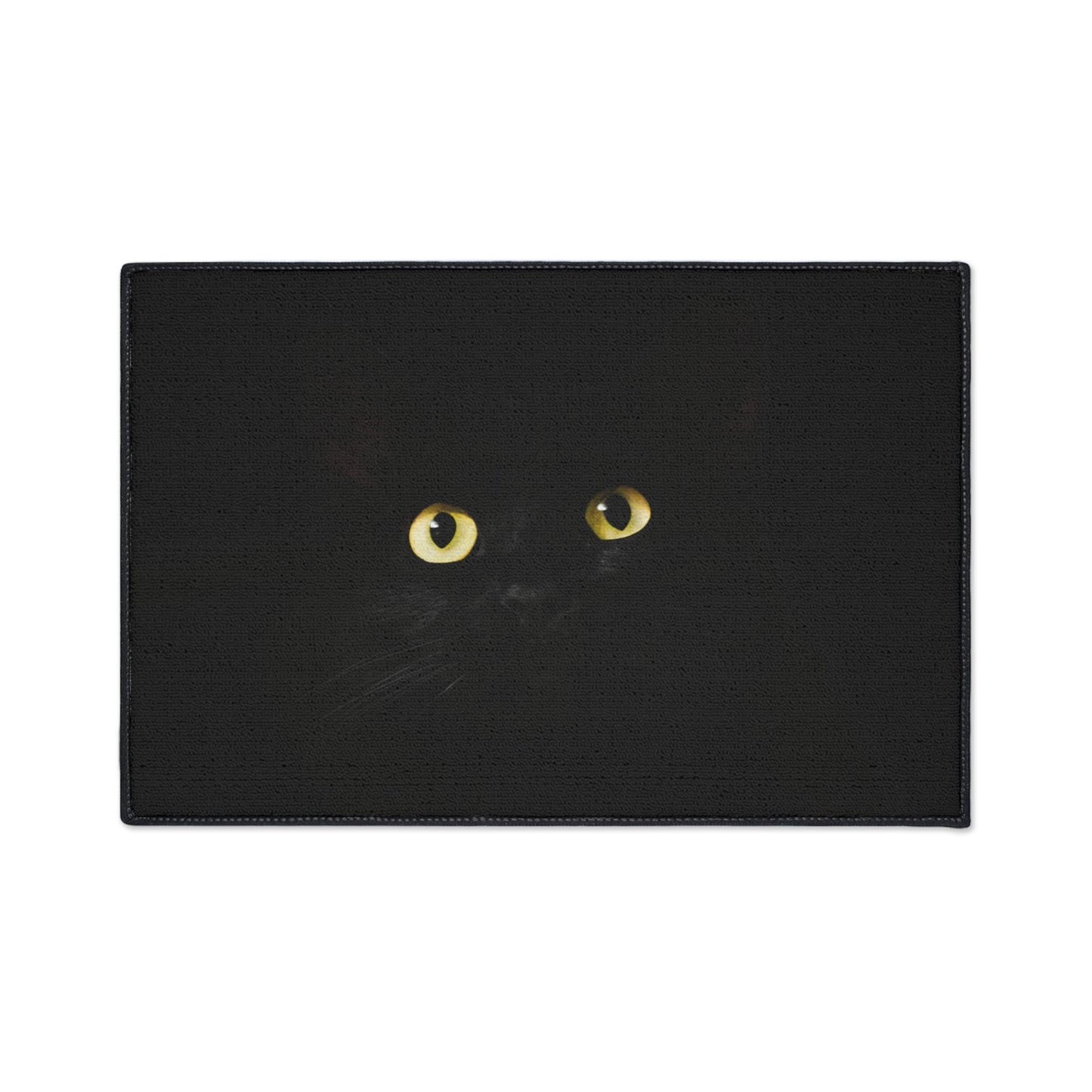 Black Cat Eyes Floor Mat — Heavy Duty Halloween Entry Rug