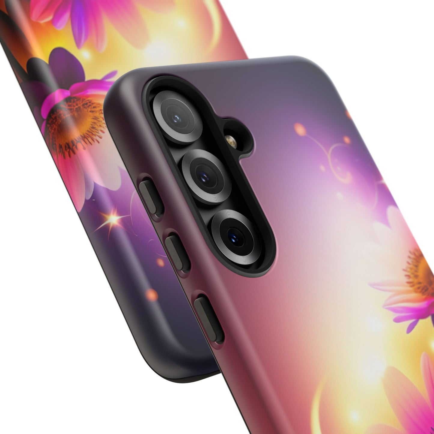 Floral Moonlight Phone Case – Purple Daisy Protective Cover