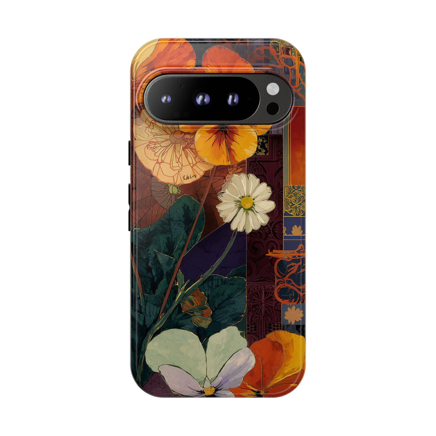 Floral Pansy Tough Phone Case — Vintage Botanical Protection