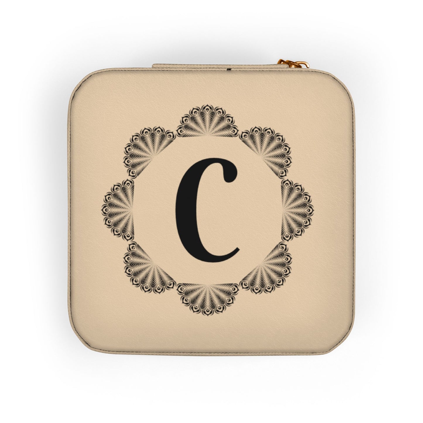 Personalized Monogram Jewelry Travel Case – Compact Rose Gold Organizer