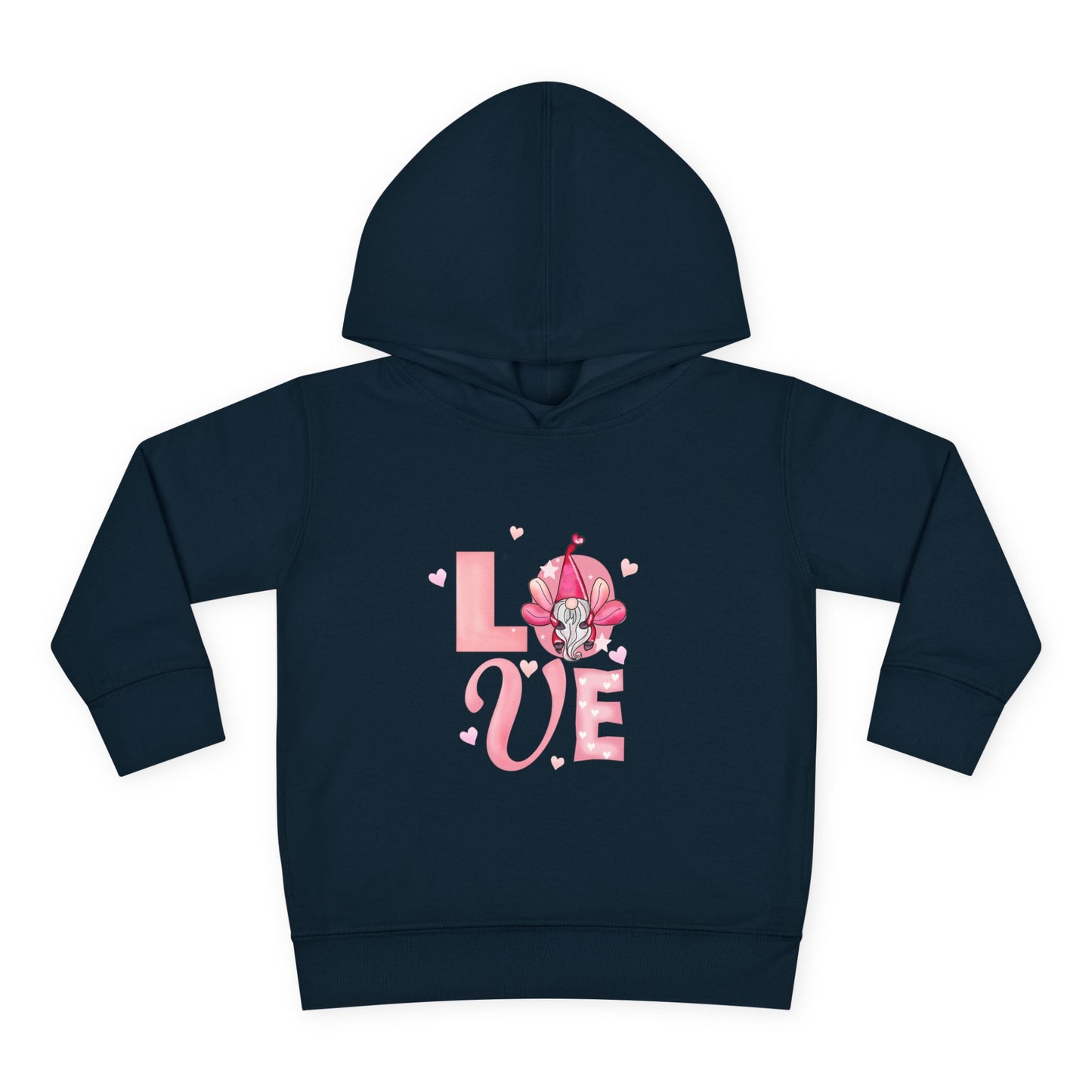 Toddler Hoodie — Pink "LOVE" Unicorn Heart Pullover