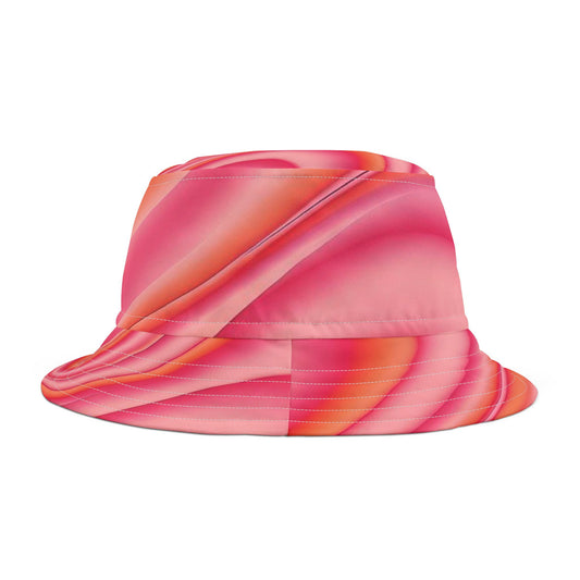 Pink Swirl Bucket Hat — Vibrant Retro Summer Sun Hat