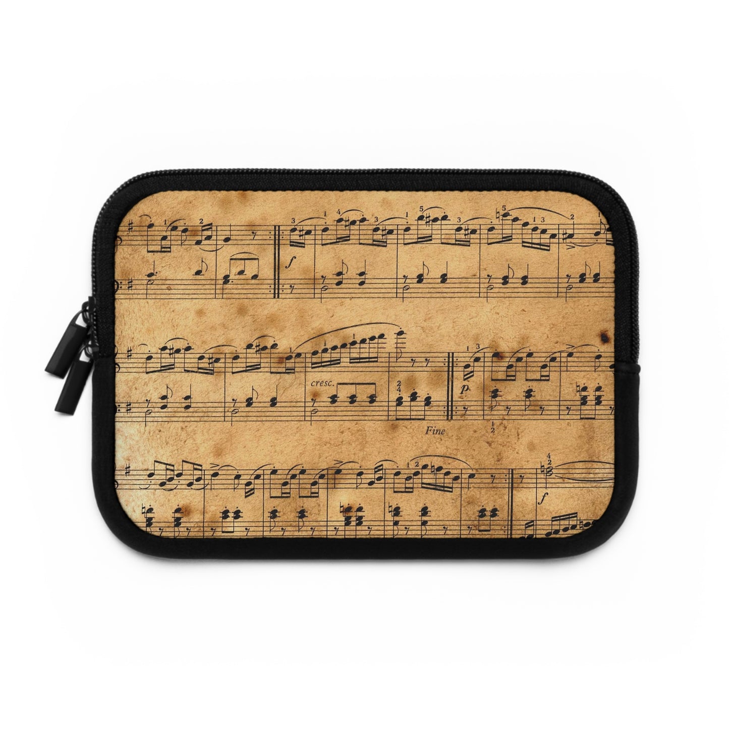 Vintage Music Notes Laptop Sleeve, Music Lover Gift, Folio Case, Student Accessories, Laptop Protector, Stylish Tech Case