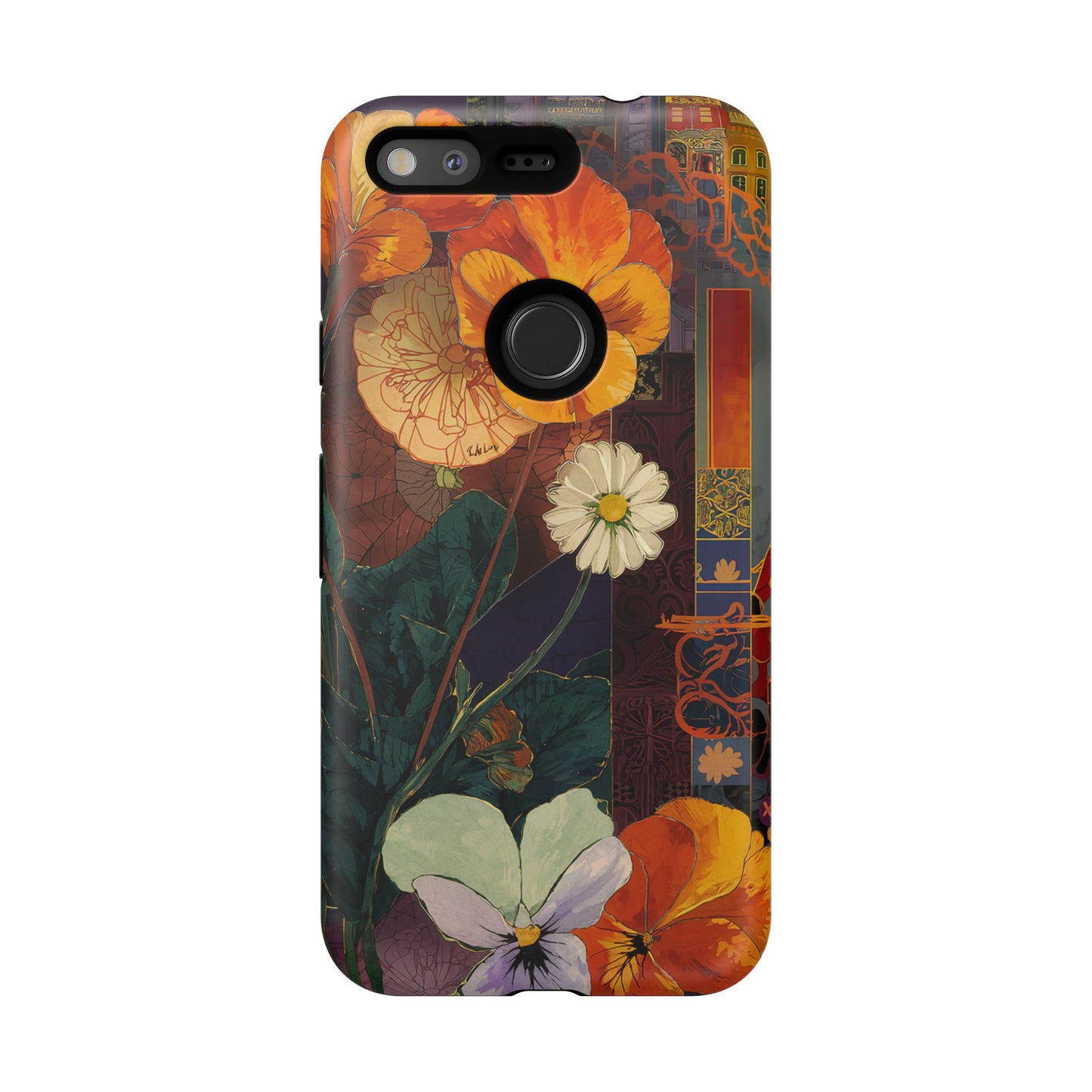 Floral Pansy Tough Phone Case — Vintage Botanical Protection