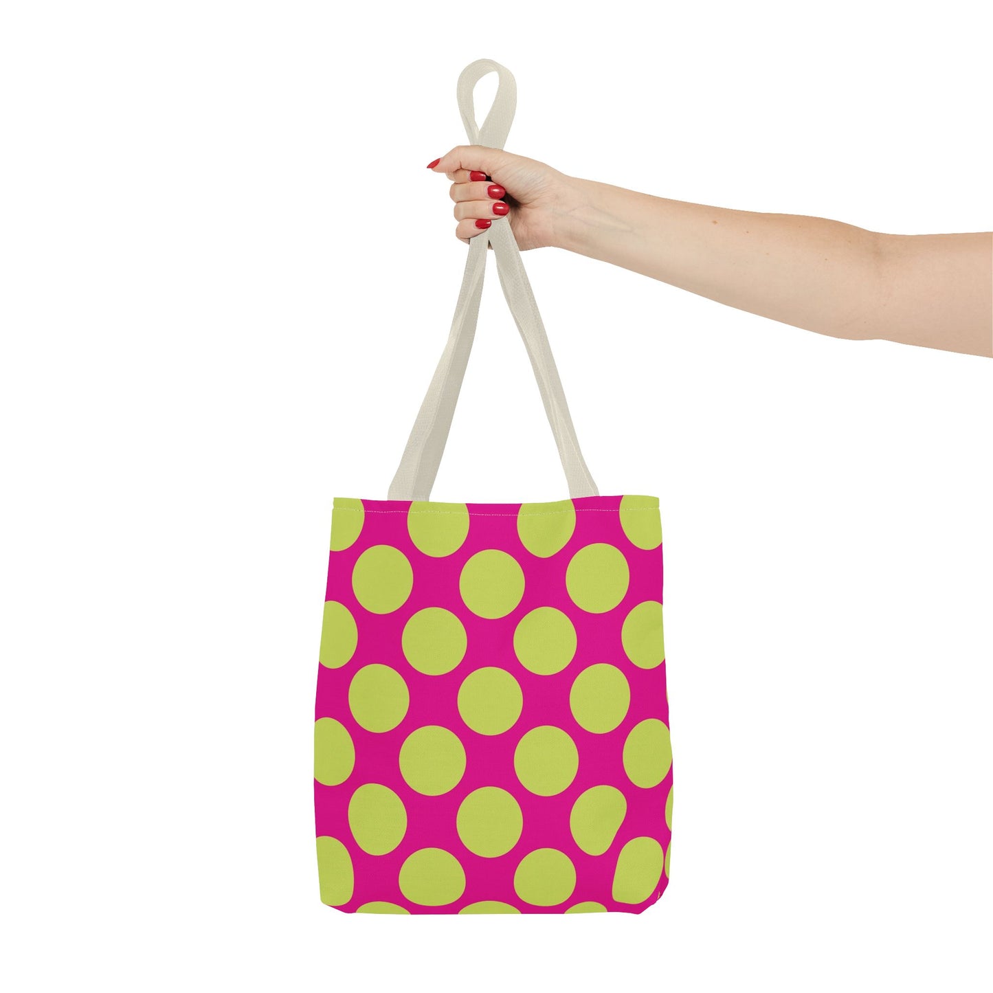 Vibrant Polka Dot Tote Bag, Colorful Shopping Bag, Eco-Friendly Tote