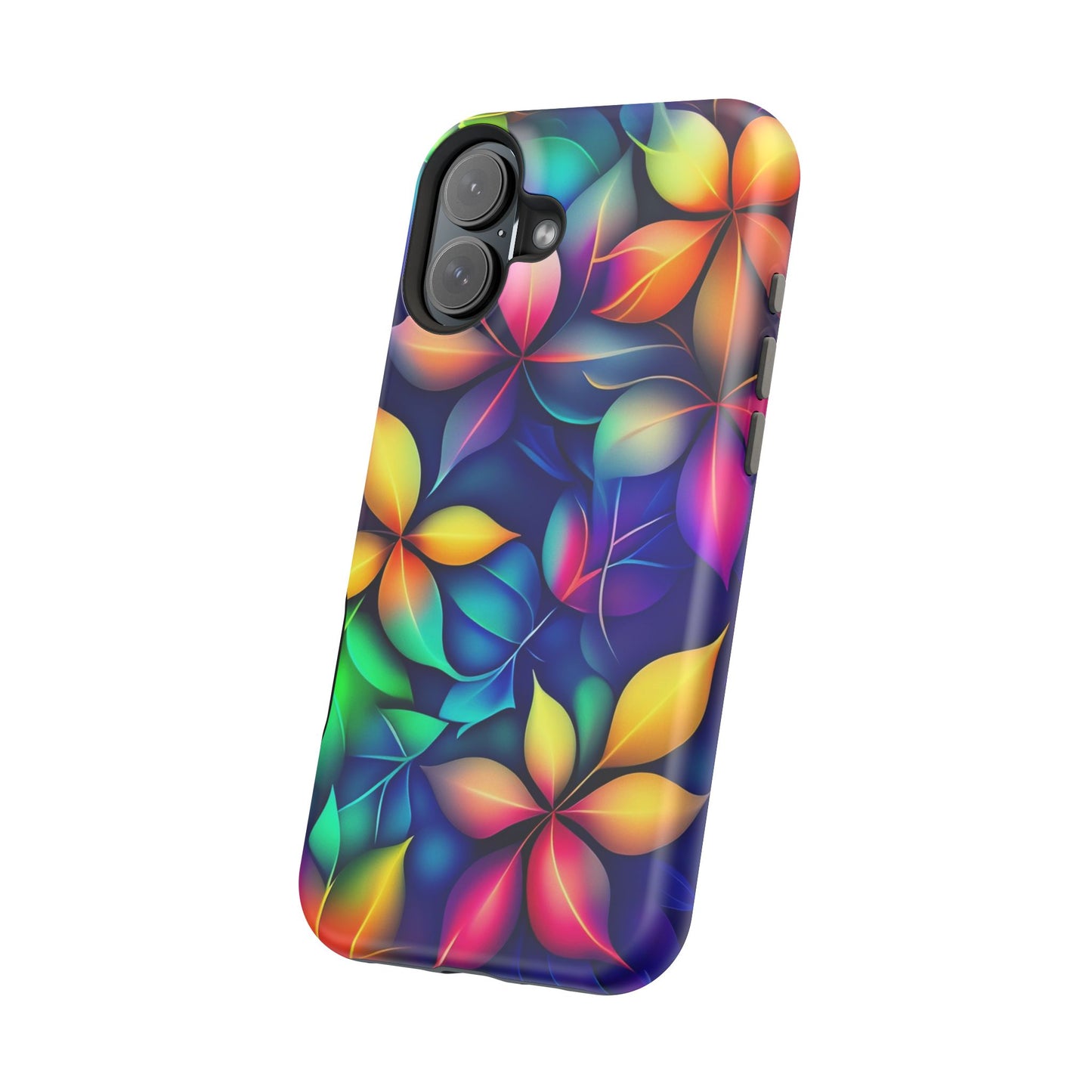 Floral Prism Magnetic Impact-Resistant Phone Case — Colorful Gradient Petal Design