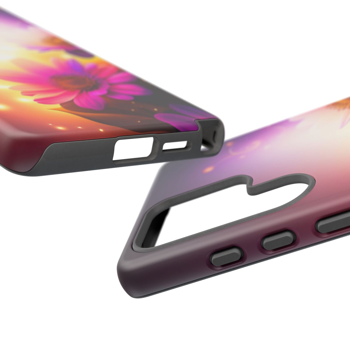 Floral Moonlight Phone Case – Purple Daisy Protective Cover