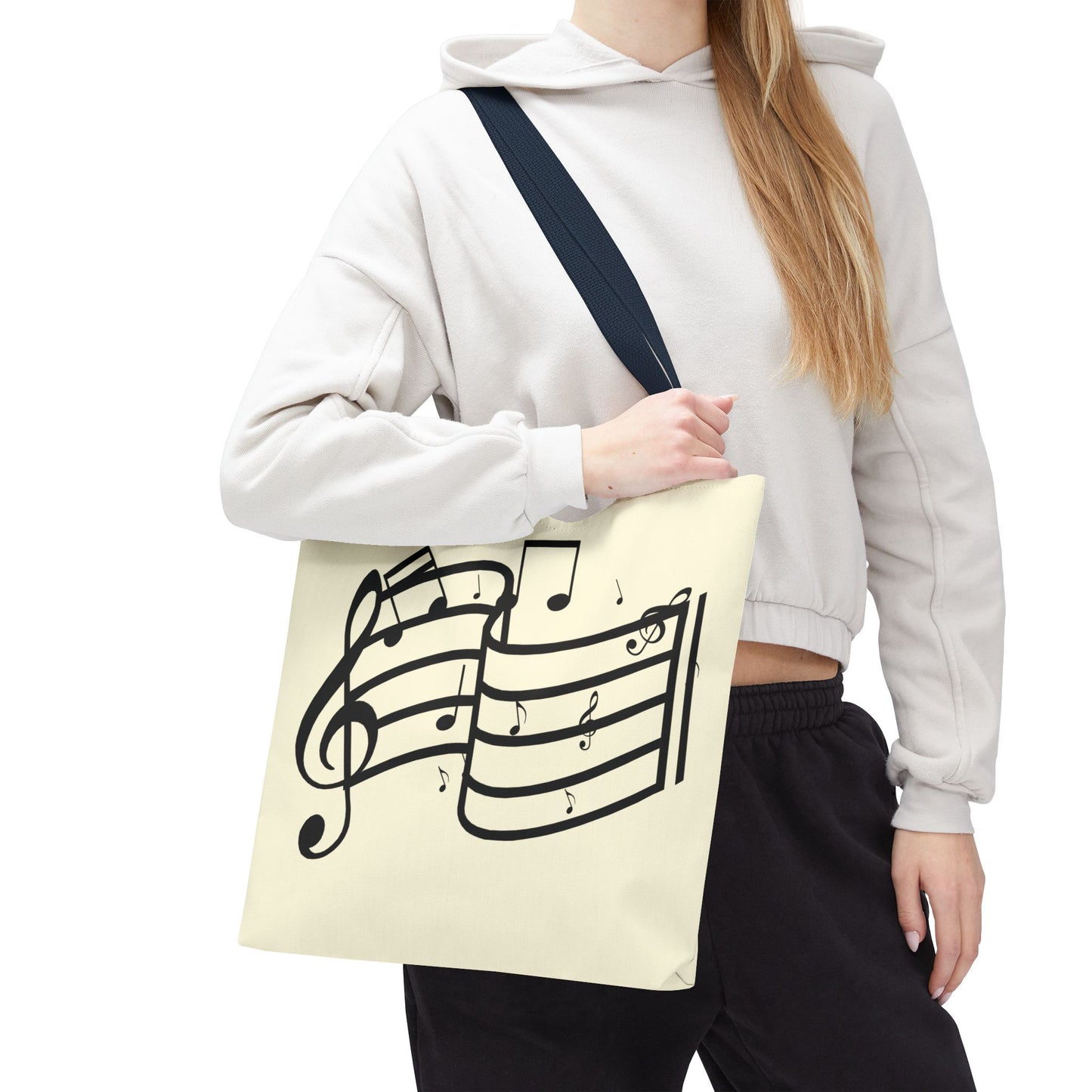 Music Notes Tote Bag — Sheet Melody Canvas Tote for Musicians & Music Lovers