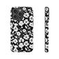 Floral Noir Tough Phone Case — Black & White Flower Protective Cover