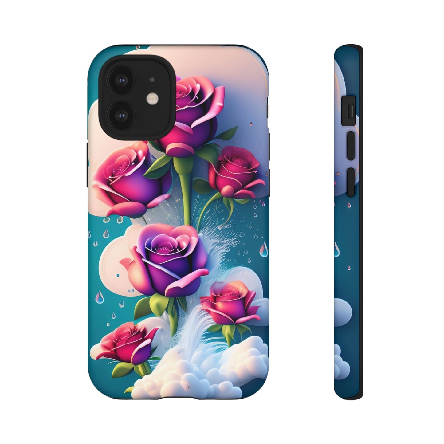 Floral Dream Tough Phone Case — Rose Bouquet Clouds Design