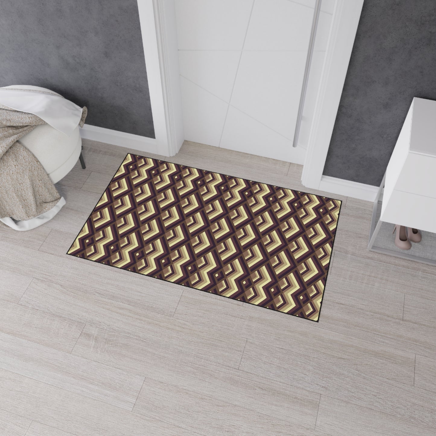 Geometric Retro Diamond Heavy-Duty Floor Mat