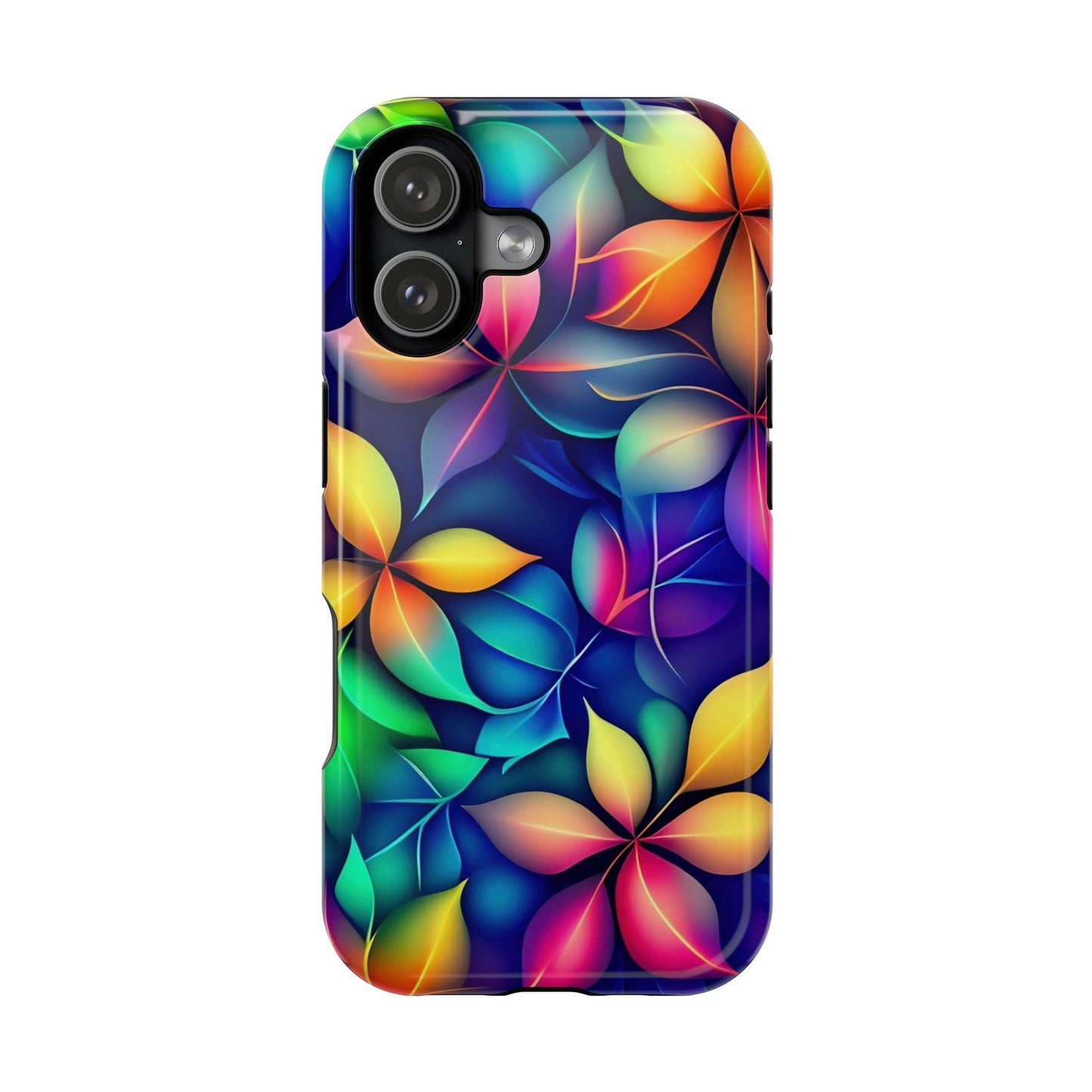 Floral Prism Magnetic Impact-Resistant Phone Case — Colorful Gradient Petal Design