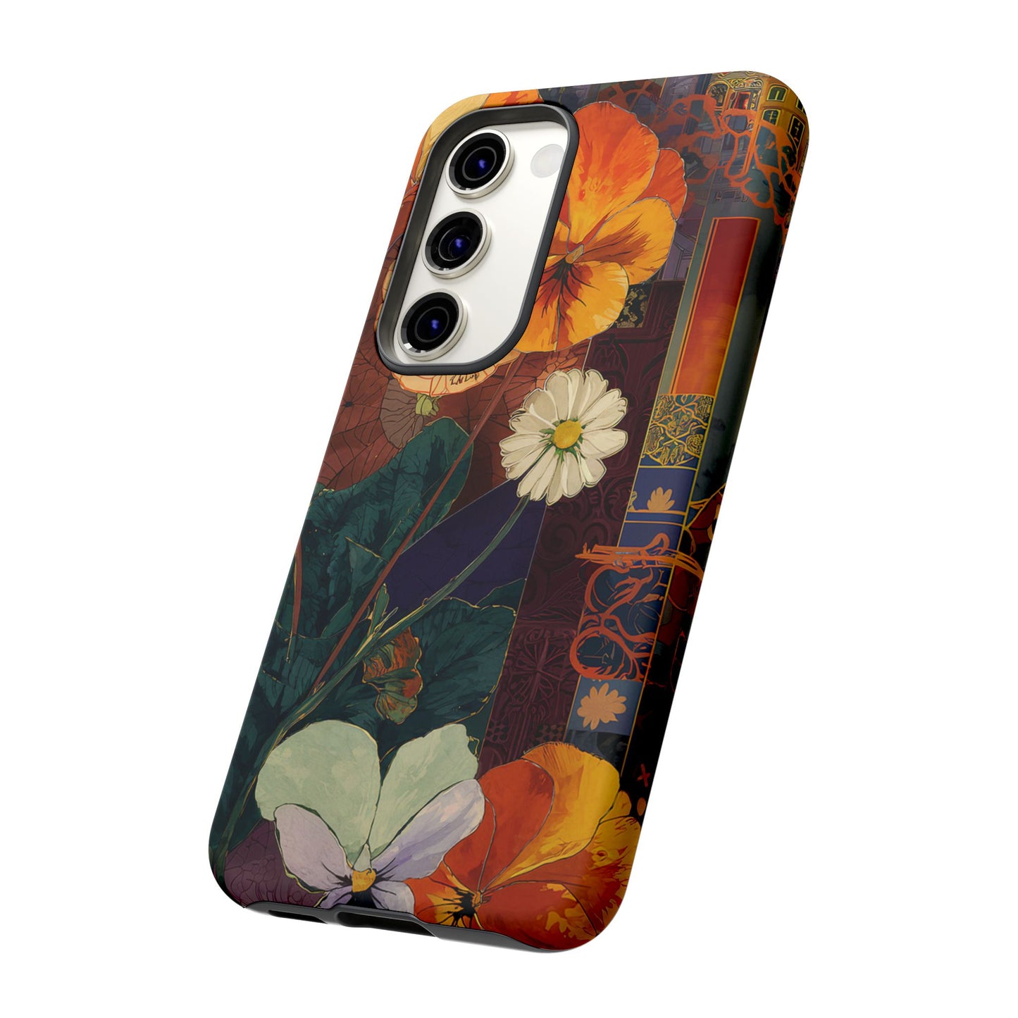 Floral Pansy Tough Phone Case — Vintage Botanical Protection