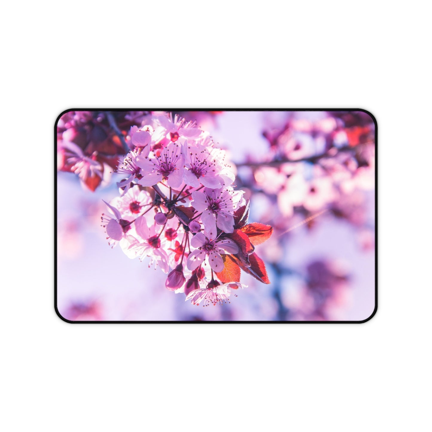 Floral Desk Mat - Elegant Mouse Pad, Office Decor, Gift for Her, Blooming Cherry Blossoms Design, Workstation Accessory, Spring Vibes