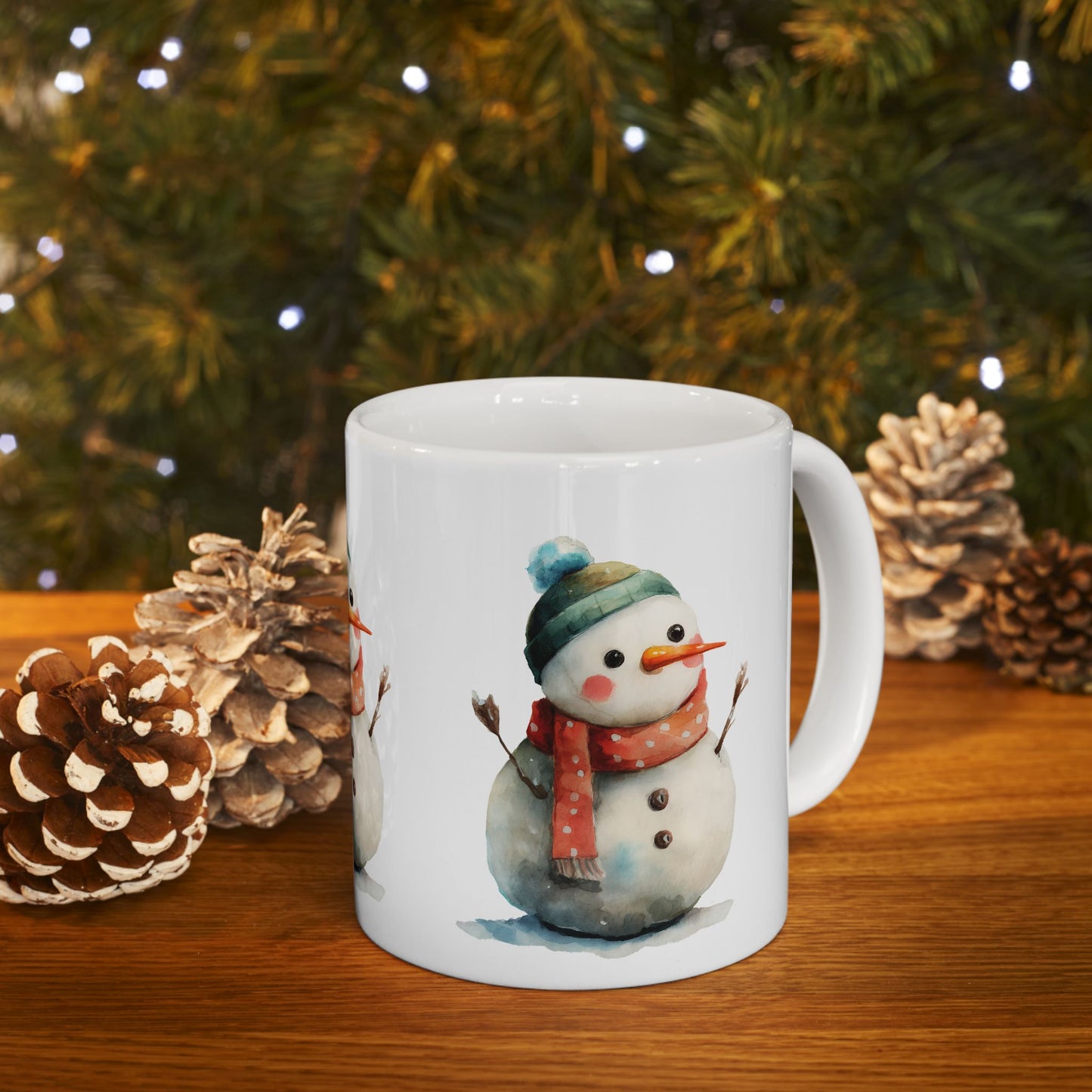 Whimsical Snowman Ceramic Mug, Holiday Gift, Winter Decor, Hot Cocoa Mug, Christmas Present, Cozy Kitchen Accessory