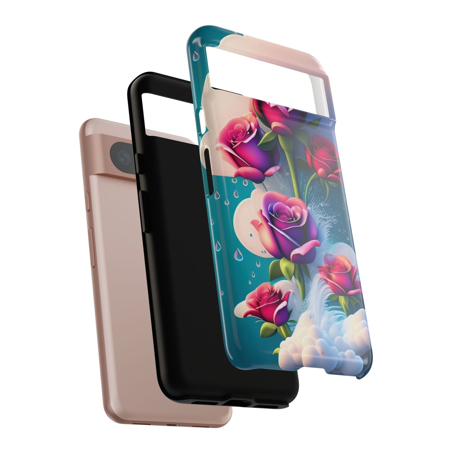Floral Dream Tough Phone Case — Rose Bouquet Clouds Design