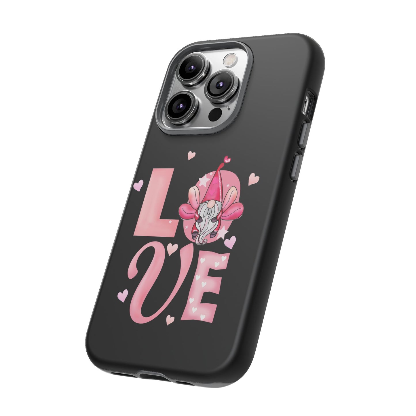Love Gnome Phone Case — Cute Pink Heart Valentines Protective Case