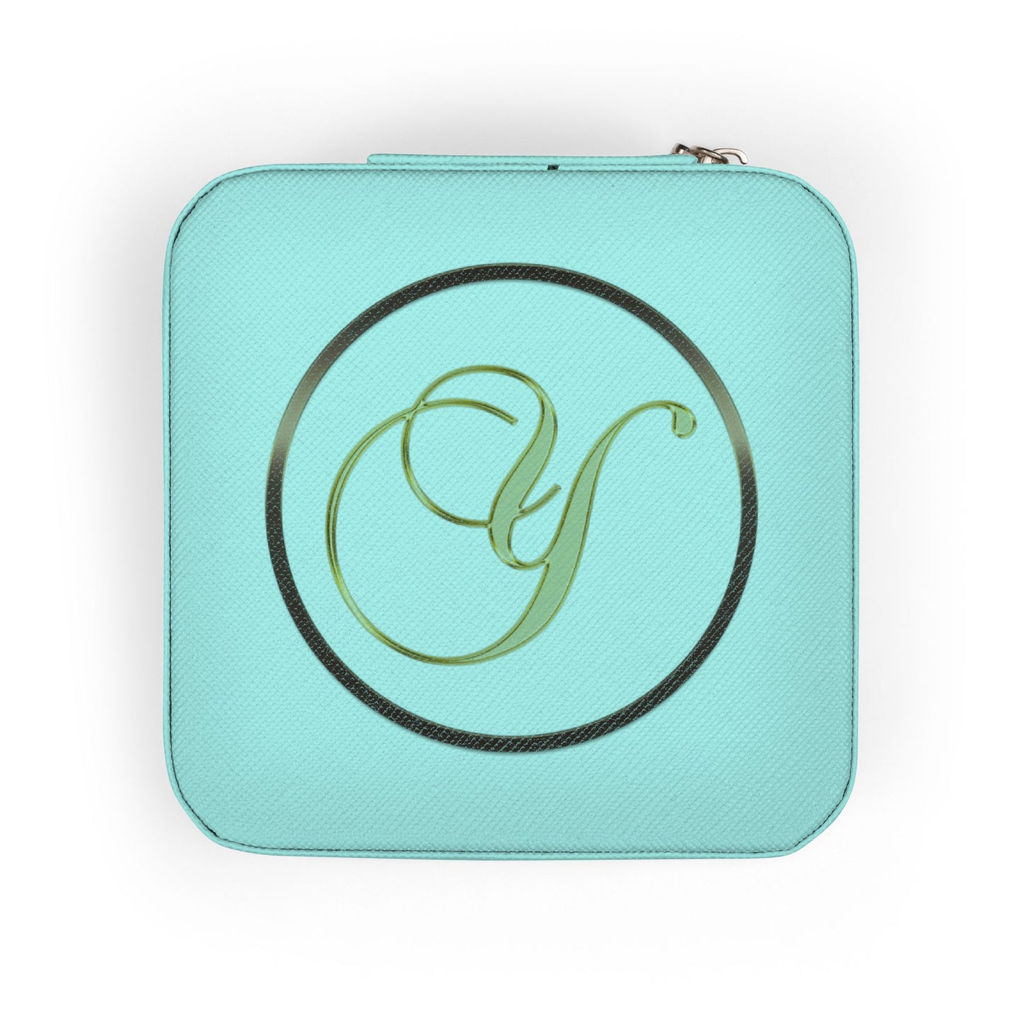 Personalized Rose Gold Jewelry Travel Case Letter Y