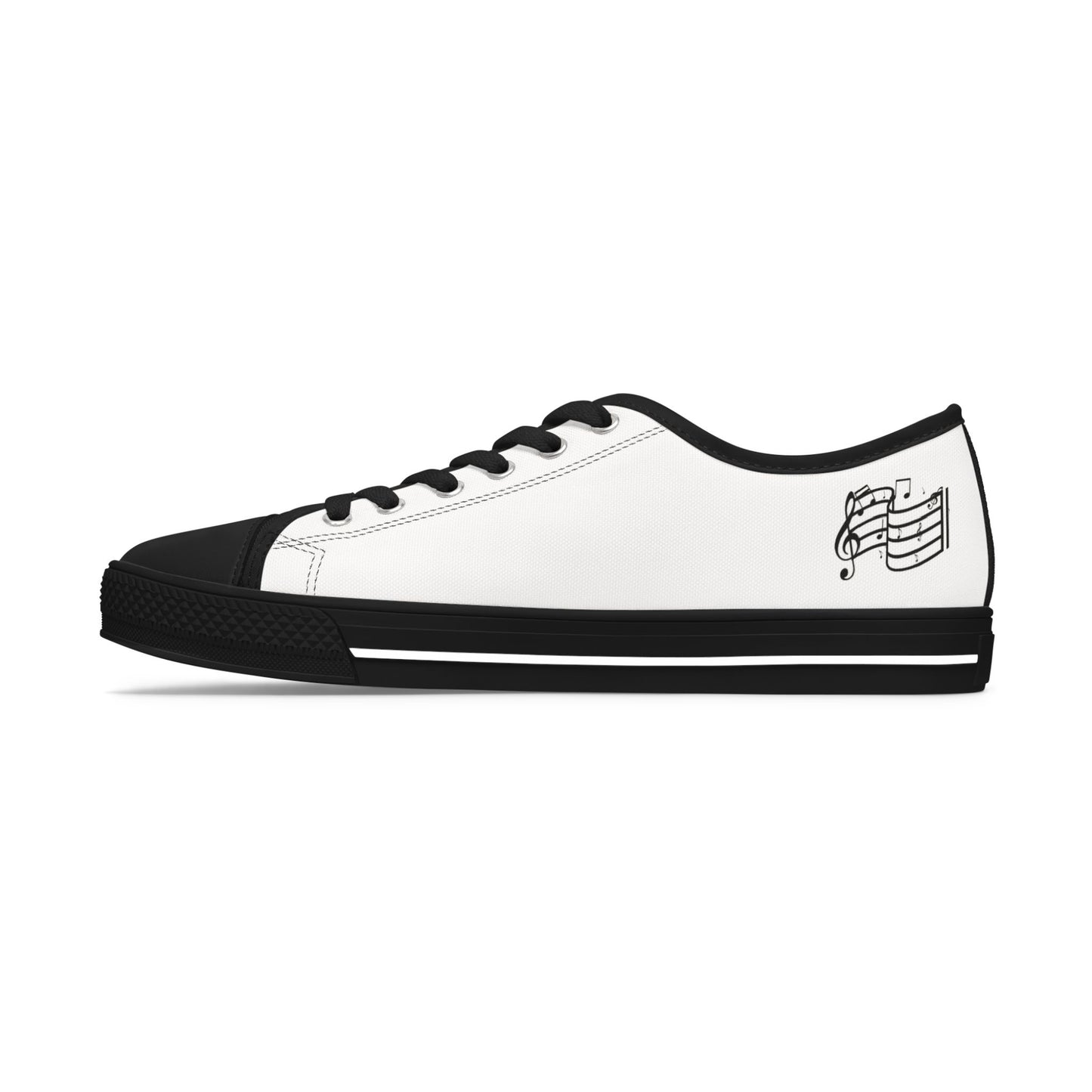 White Low Top Sneakers — Classic Women's Canvas Casual Shoes