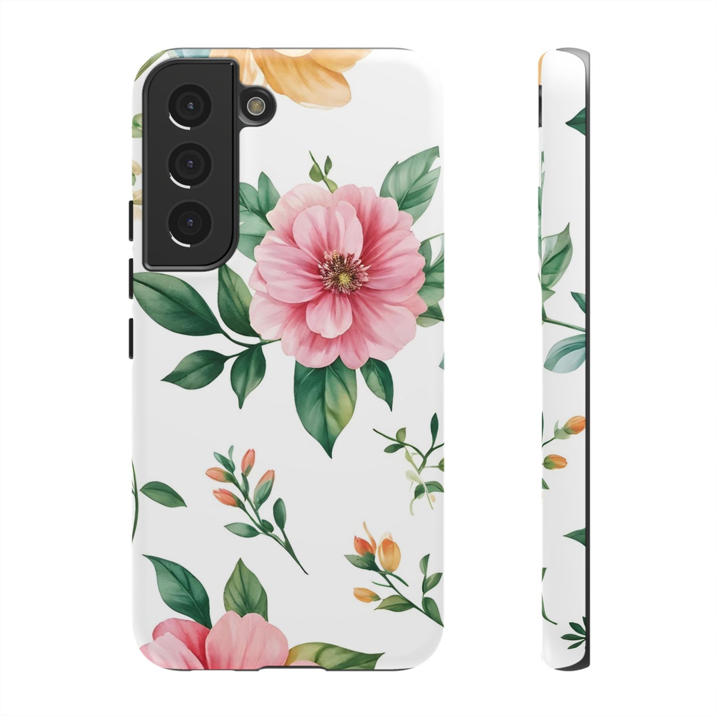 Floral Tough Phone Case — Pink Peony Protective Phone Cover