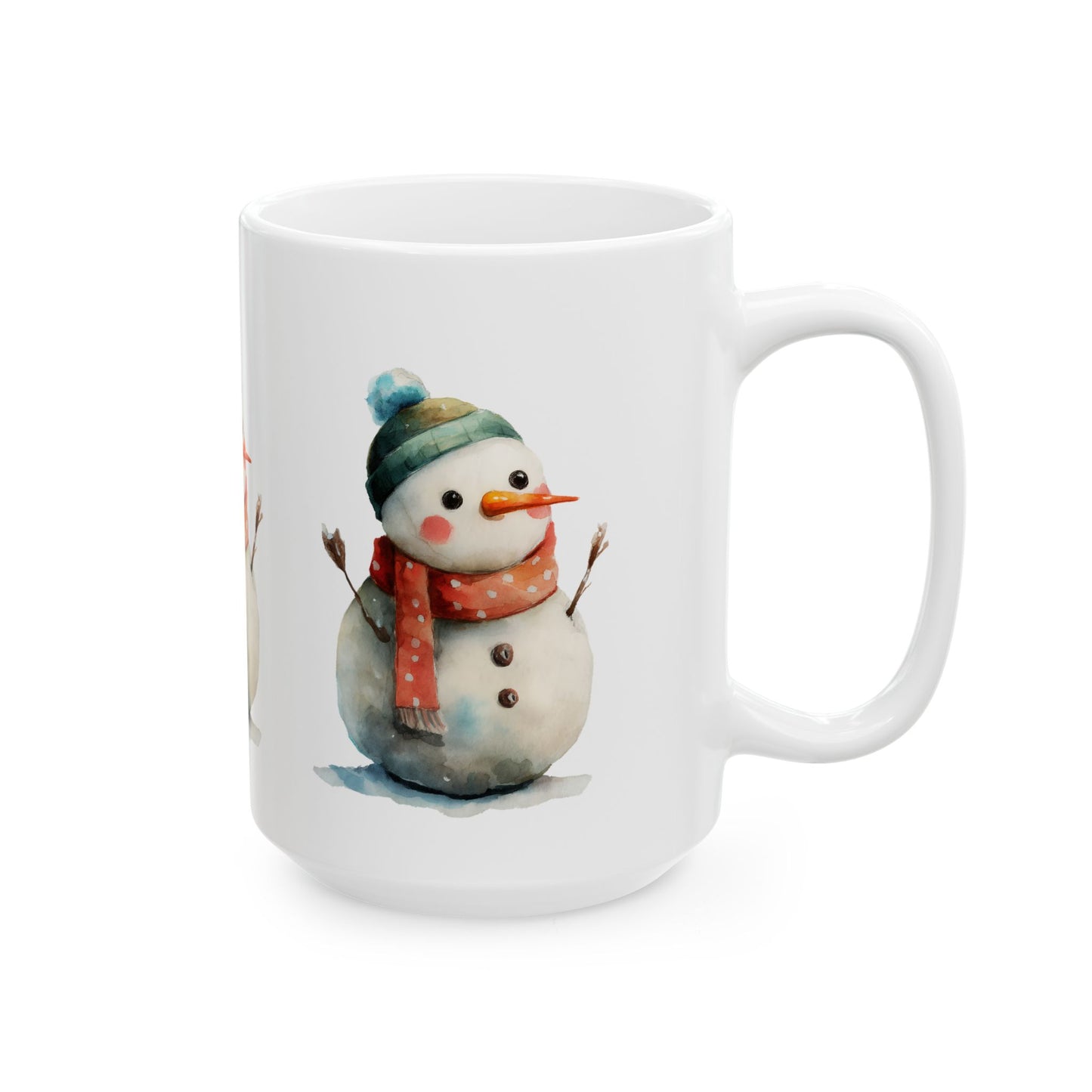Whimsical Snowman Ceramic Mug, Holiday Gift, Winter Decor, Hot Cocoa Mug, Christmas Present, Cozy Kitchen Accessory