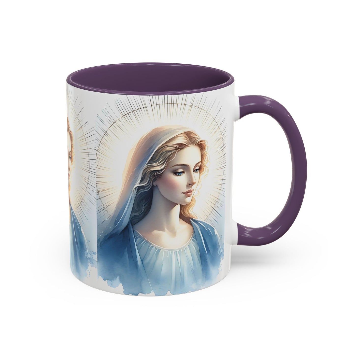 Serene Virgin Mary Accent Coffee Mug