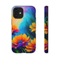 Floral Sunset Tough Phone Case — Vibrant Watercolor Flowers Protective Cover