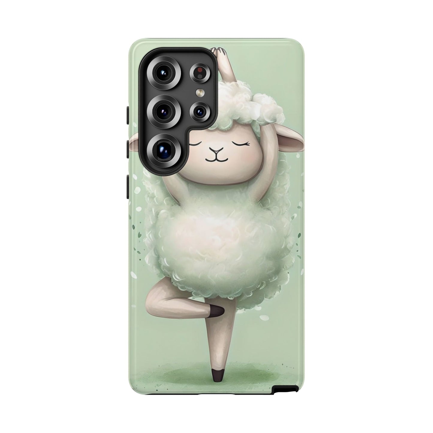 Cute Yoga Sheep Phone Case — Pastel Lamb Ballerina Protective Cover