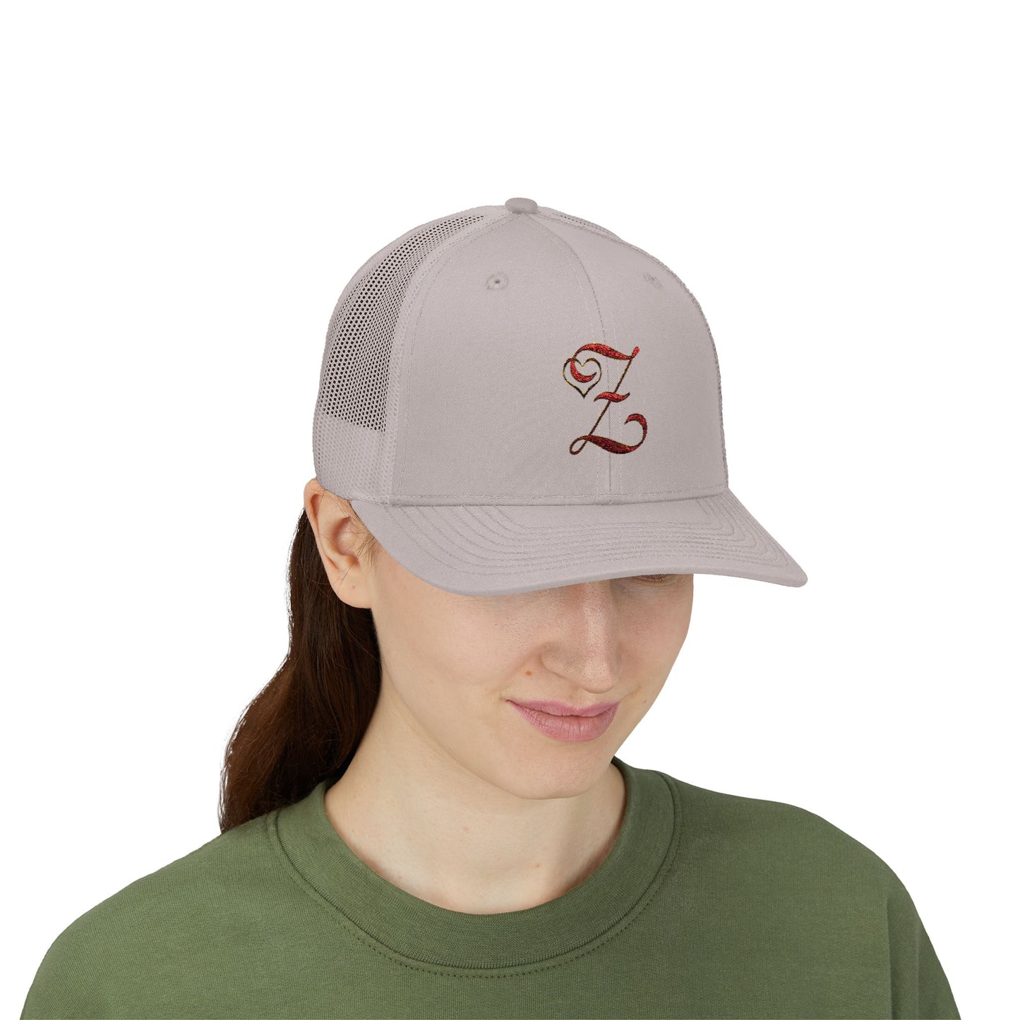 Embroidered 'Z' Snapback Trucker Cap — Vintage Monogram Initial Hat