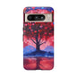 Heart Tree Phone Case — Romantic Red & Blue Protective Tough Case