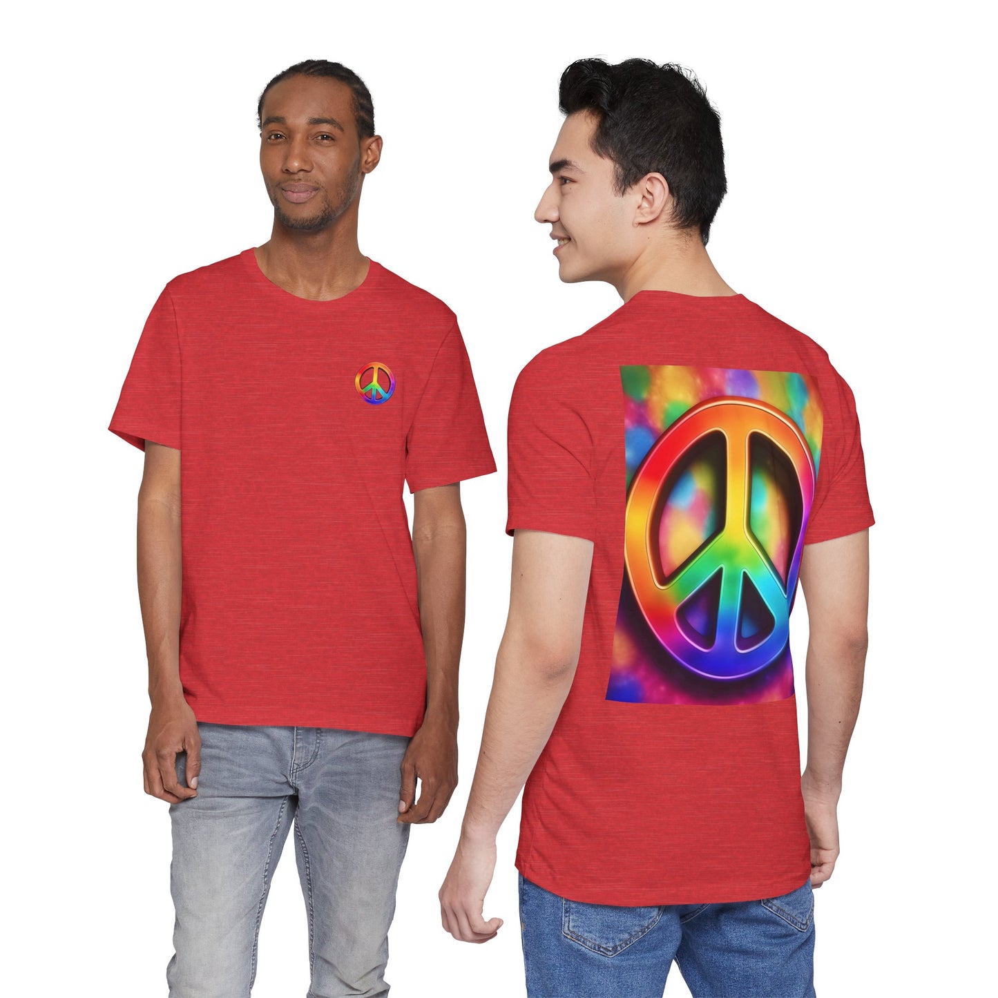 Peace Sign Tie-Dye Tee — Rainbow Hippie Peace Symbol T-Shirt