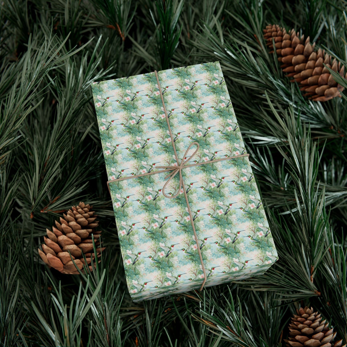 Wrapping Paper — Green Watercolor Botanical Gift Wrap (Floral Pattern)
