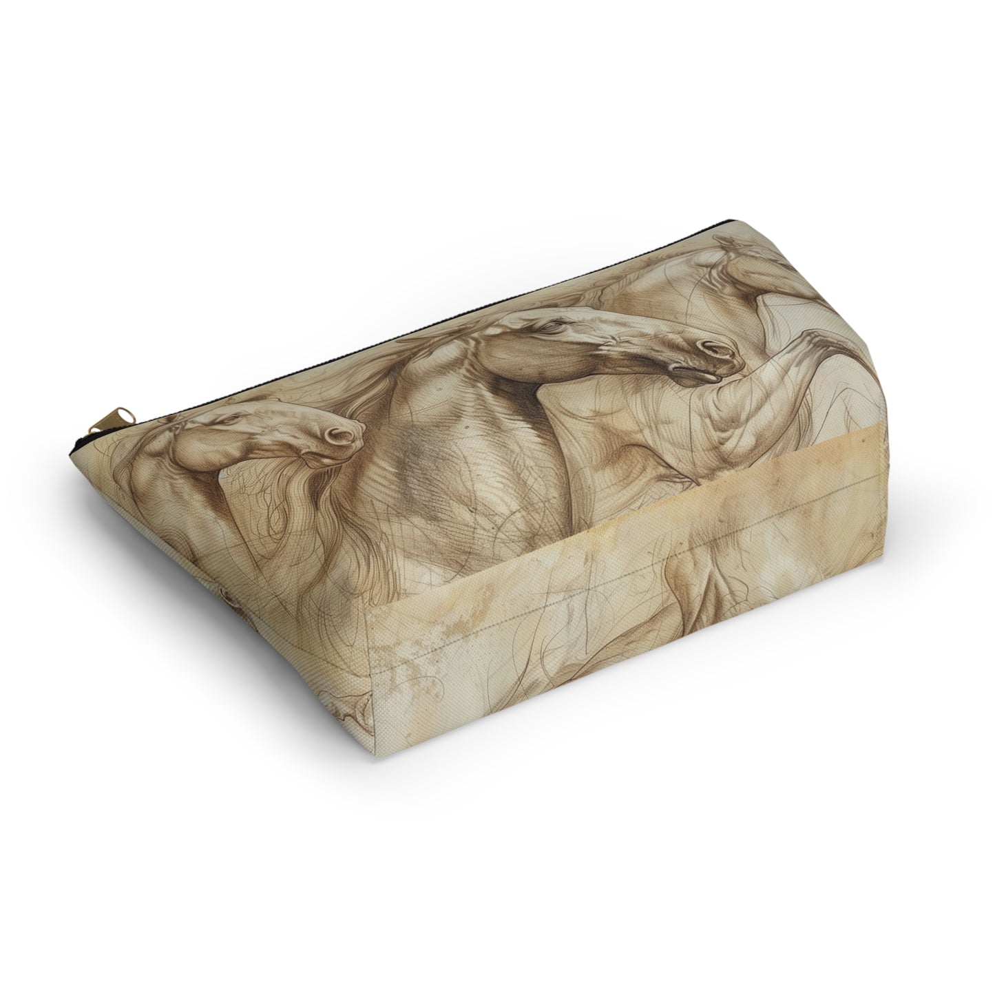 Horse Run Accessory Pouch — Equestrian Makeup & Travel T-Bottom Bag