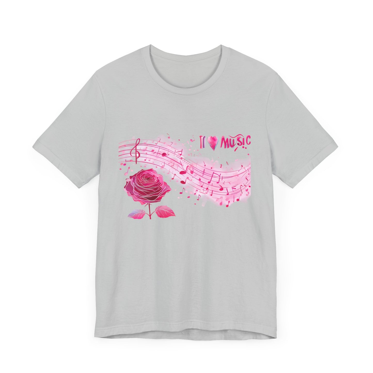 I Love Music Tee, Music Lover Shirt, Floral Music Notes Top