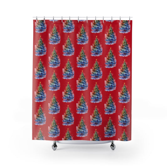 Christmas Tree Shower Curtain, Festive Bathroom Decor, Holiday Home Accessory, Seasonal Gift, Christmas Decorations