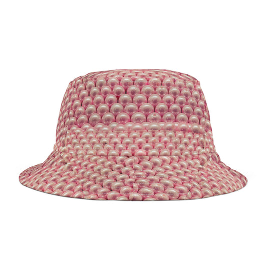 Stylish Pink Pearl Bucket Hat Trendy Sun Hat