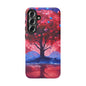 Heart Tree Phone Case — Romantic Red & Blue Protective Tough Case