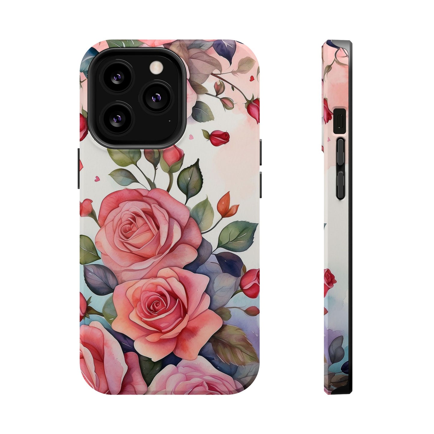 Floral Rose Magnetic Phone Case — Impact-Resistant Protective Cover
