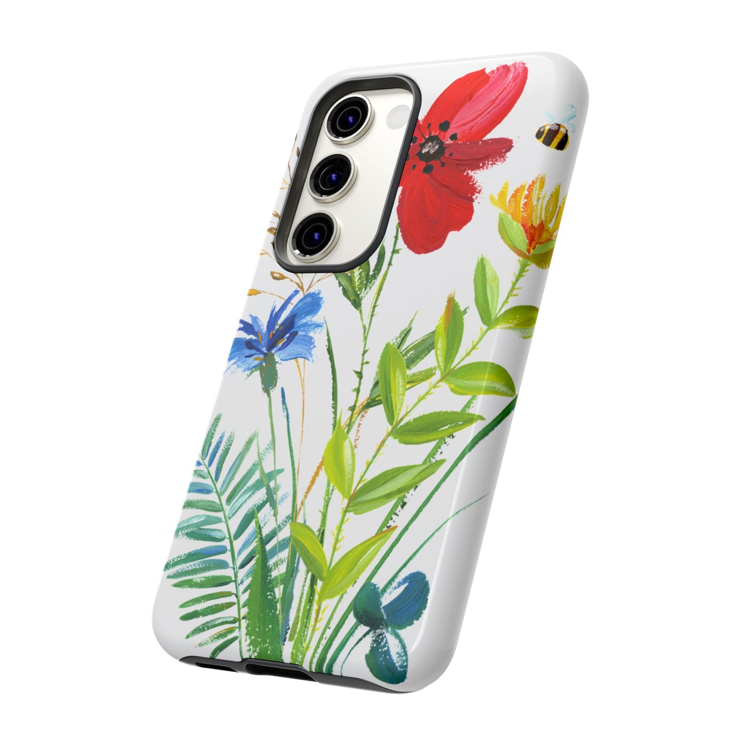 Floral Watercolor Tough Phone Case — Wildflower Bouquet Protective Cover