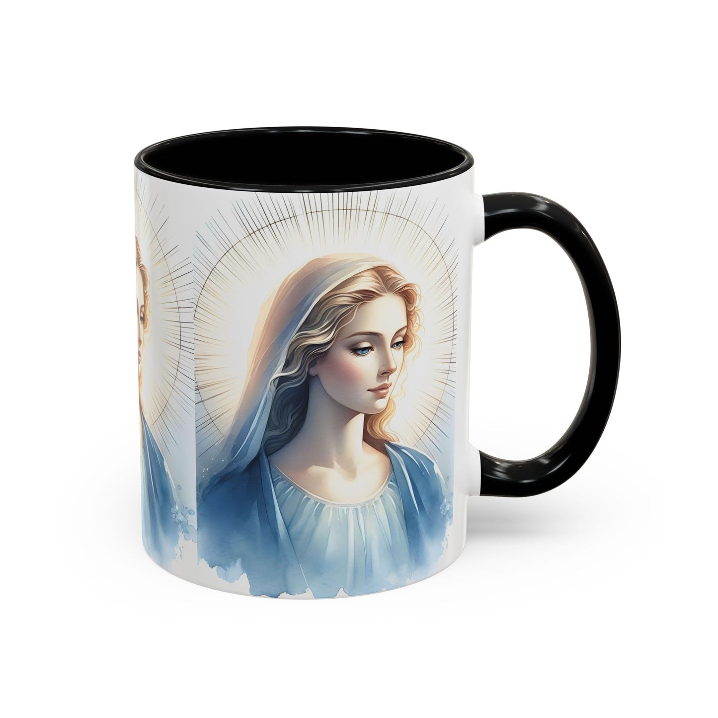 Serene Virgin Mary Accent Coffee Mug